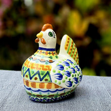 Figura Pollo Hucha Colores Amarillo-Verde-Terracota 