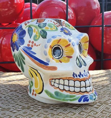 Gorky Ceramic Skull / Decorative Catrina 6 in Height MultiColors
