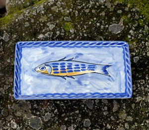 Sardines Rectangular Mini Tray 8.7 x 4.3 in Blue Colors