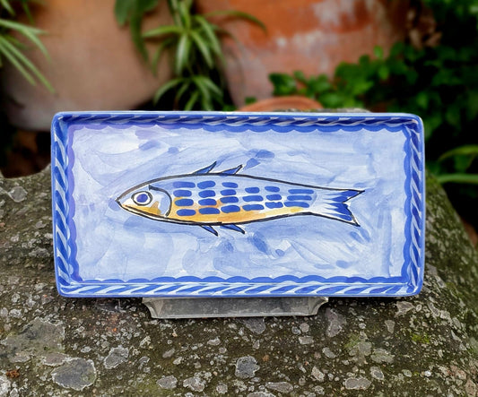 Sardines Rectangular Mini Tray 8.7 x 4.3 in Blue Colors