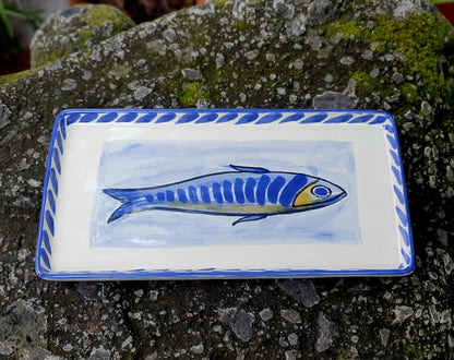 Sardines Rectangular Mini Tray 8.7 x 4.3 in Blue Colors