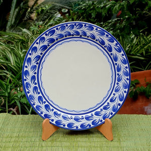 Plate with laurel Border Blue and White
