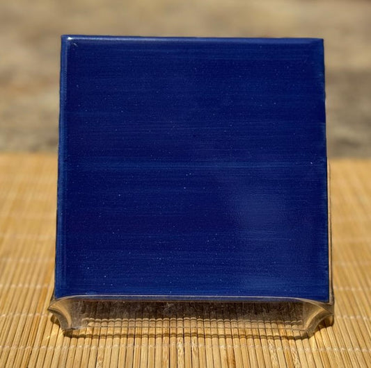 Blue Tile for Decor Wall - Brush Painted