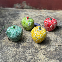 Ornament Apple 3D figure 3 in D x 3 in H Set of 4 MultiColors