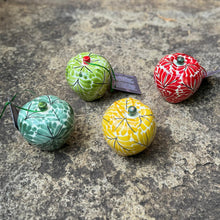 Ornament Apple 3D figure 3 in D x 3 in H Set of 4 MultiColors