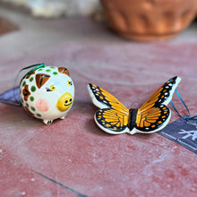 Ornament Pig and Butterfly Set of 2 MultiColors