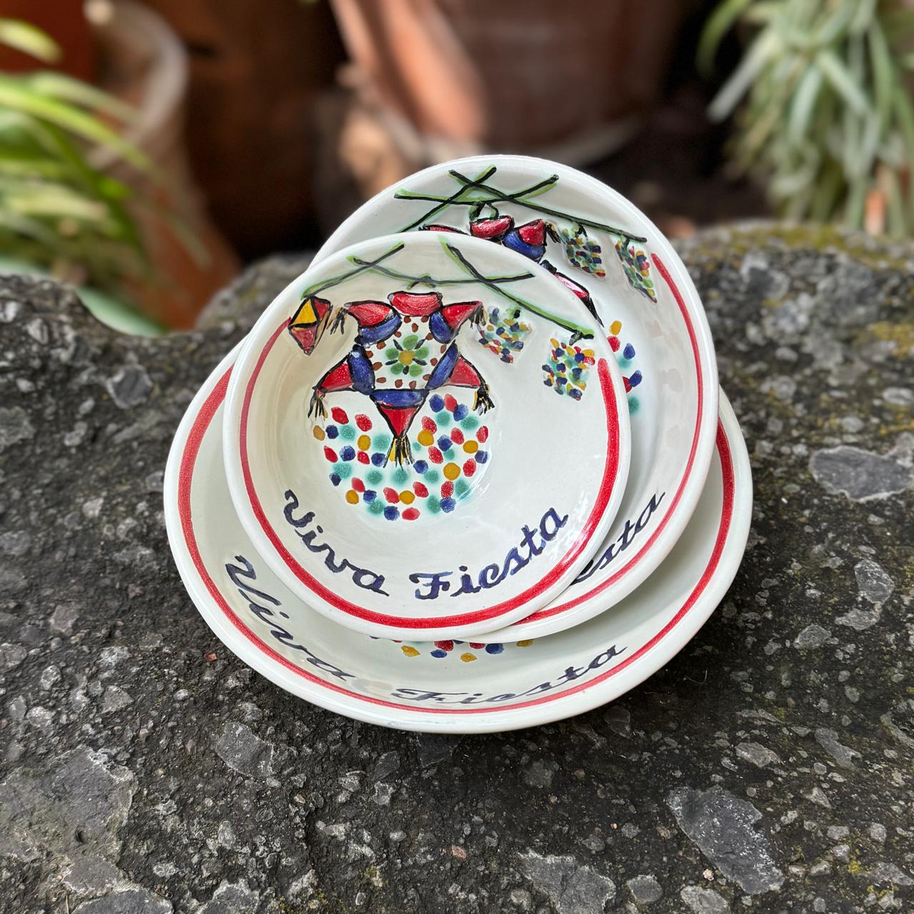 Piñata Bowl Set (3) Letter Viva Fiesta