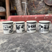 Catrina Coffee Mug Set of 4 pieces 12 to 14 Oz Black and White