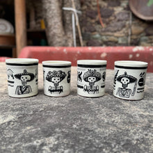 Catrina Coffee Mug Set of 4 pieces 12 to 14 Oz Black and White