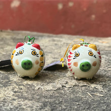 Ornament Pig 3D figure Set of 2 MultiColors