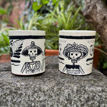 Catrina Coffee Mug Set of 2 pieces 12 to 14 Oz Black and White