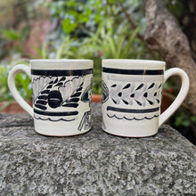 Catrina Coffee Mug Set of 2 pieces 12 to 14 Oz Black and White
