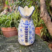 Rooster Water Pitcher 10" Height 54 Oz Blue and White