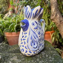 Rooster Water Pitcher 10" Height 54 Oz Blue and White