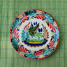 Bird Bread Plate / Tapa Plate 6.3" D Green-Red Colors