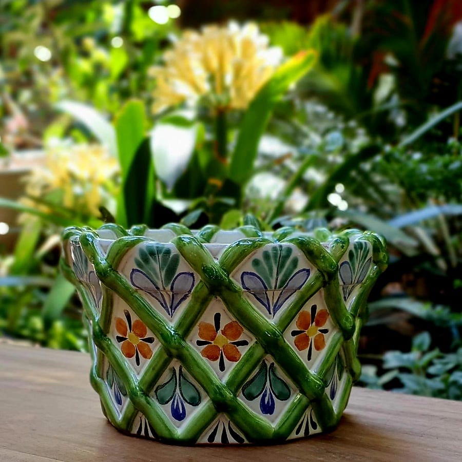Fruit Canister With Woven Relief MultiColors