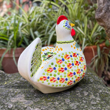 Chicken Figure Money Bank Yellow-Green-Terracota Colors
