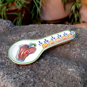Chiles Round Spoon Rest 3.7*9.1" MultiColors