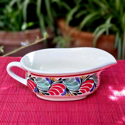 Set of Gravy Suacer & Butter Dish Christmas Colors