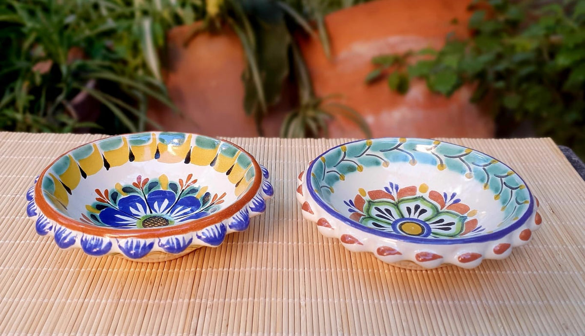 Flower Shape Snack Bowl 5 in D Set of 2 MultiColors