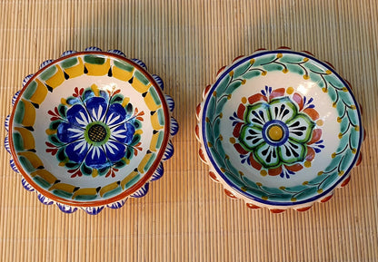 Flower Shape Snack Bowl 5 in D Set of 2 MultiColors