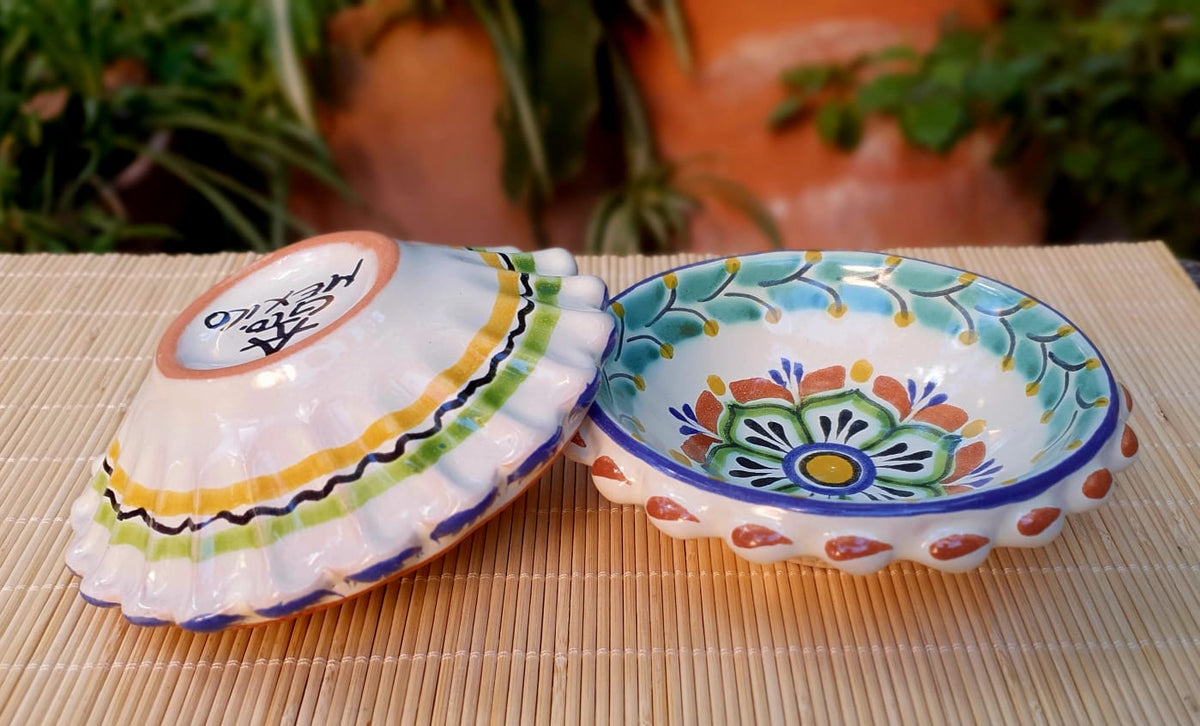 Flower Shape Snack Bowl 5 in D Set of 2 MultiColors