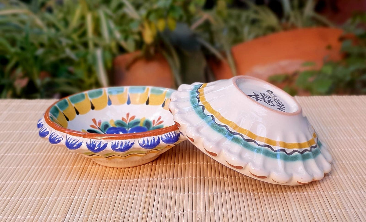 Flower Shape Snack Bowl 5 in D Set of 2 MultiColors