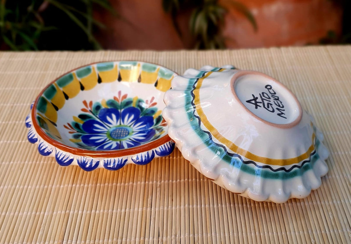 Flower Shape Snack Bowl 5 in D Set of 2 MultiColors