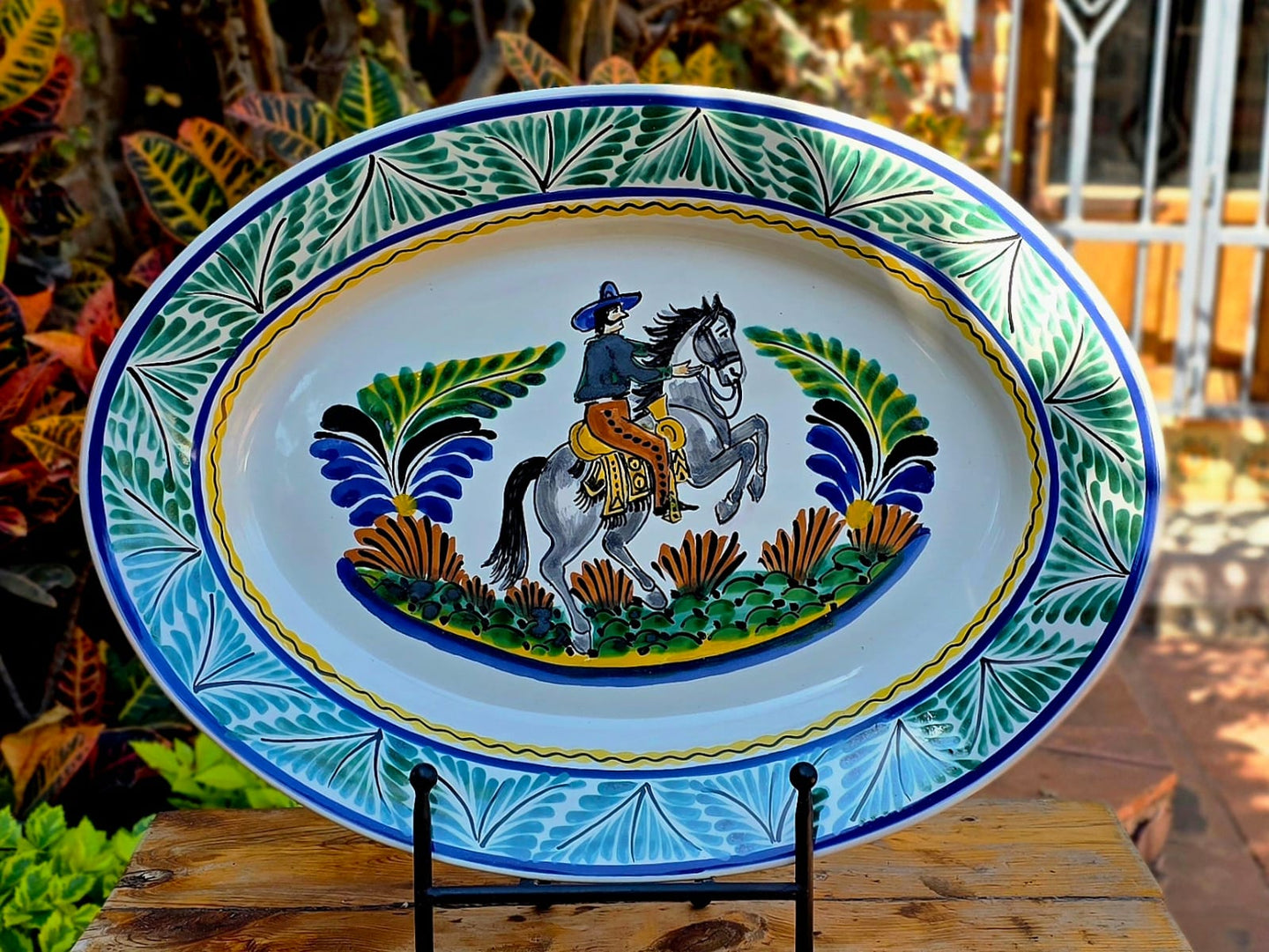 Cowboy Rodeo Decorative / Serving Oval Platter Multicolor