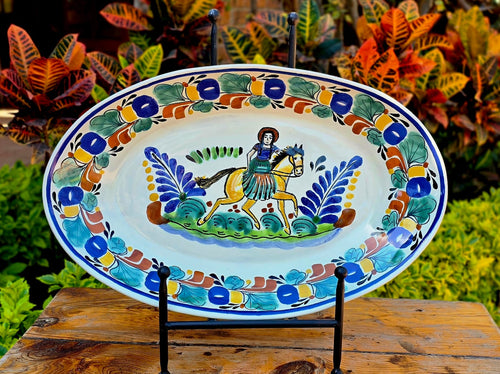 CowGirl Rodeo Decorative / Serving Oval Platter Multicolor