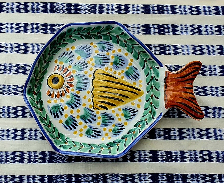 Fish Plate w/tail 7.5*5.5" MultiColors - I
