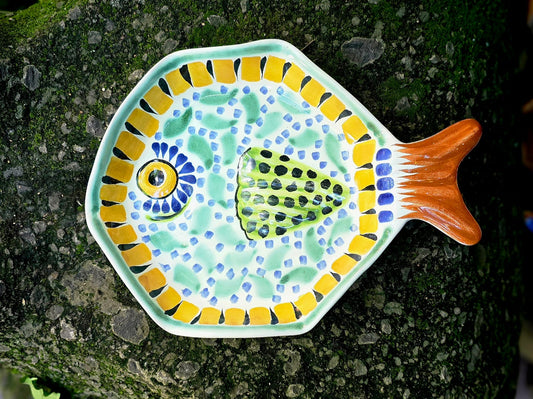 Fish Plate w/tail 7.5*5.5" MultiColors - F