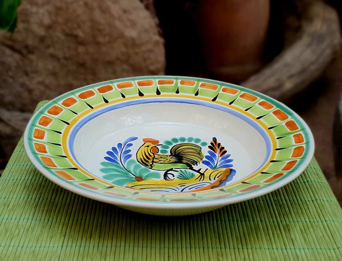 Rooster Cereal-Pasta-Soup Bowl Flat MultiColors