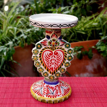 Flower Heart 4.5" Candle holder 7.7" H  MultiColors