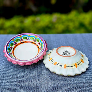 Flower Snack Bowl 5 in D Set of 2 Happy Borders