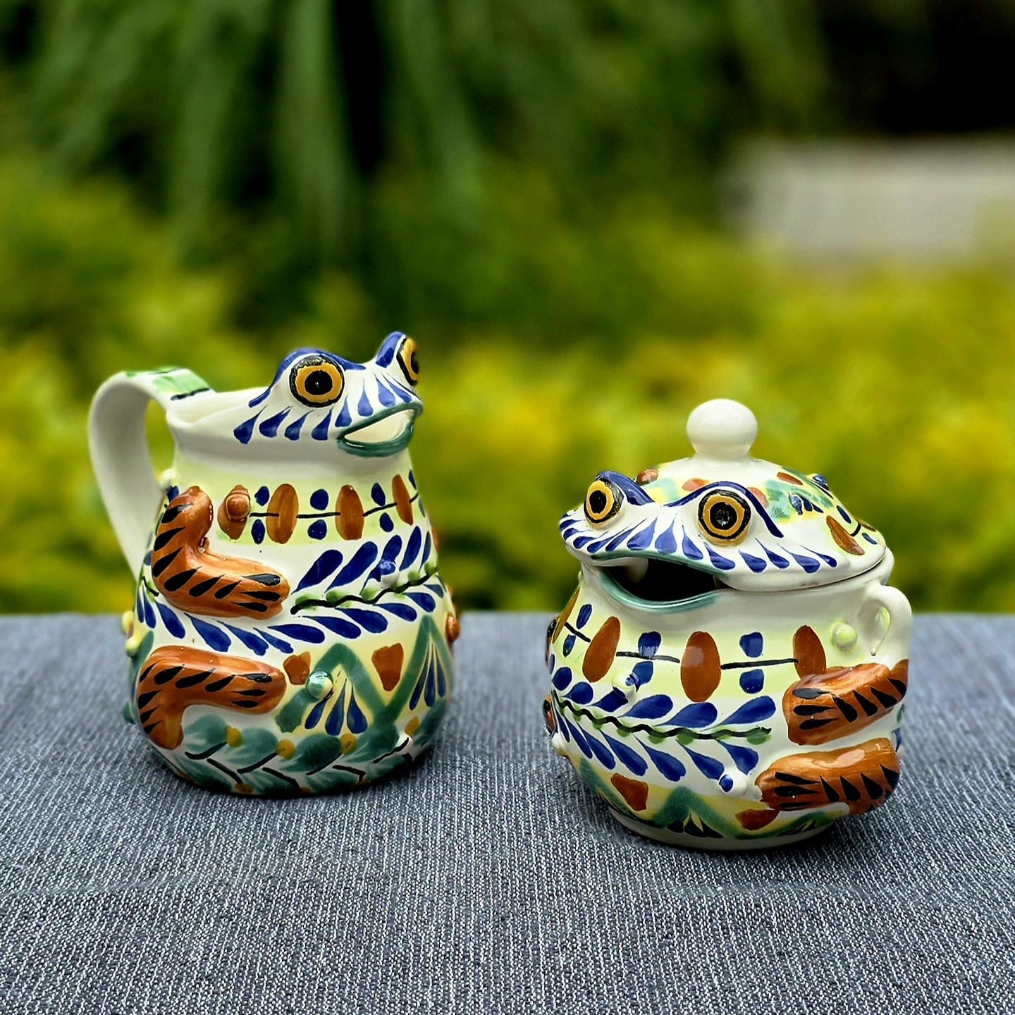 Frog Set Creamer and Sugar Set (2 pieces) - Happy Borders