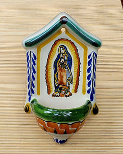 Lady of Guadalupe Holy Water Fountain 8" H x 5" W MultiColors III