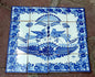 Love Birds Mural 16 tiles Blue and White