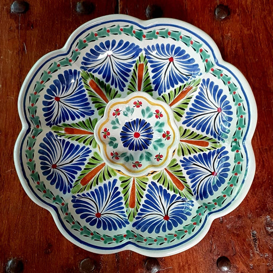Flower Shape Tortilla Chip Snack Bowl / Nachos Platter MultiColors