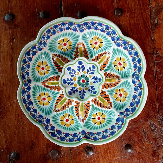 Flower Shape Tortilla Chip Snack Bowl / Nachos Platter MultiColors