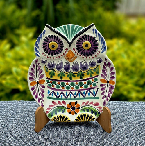 Owl Snack Dish Plate 8 x 7 inches - Happy Borders