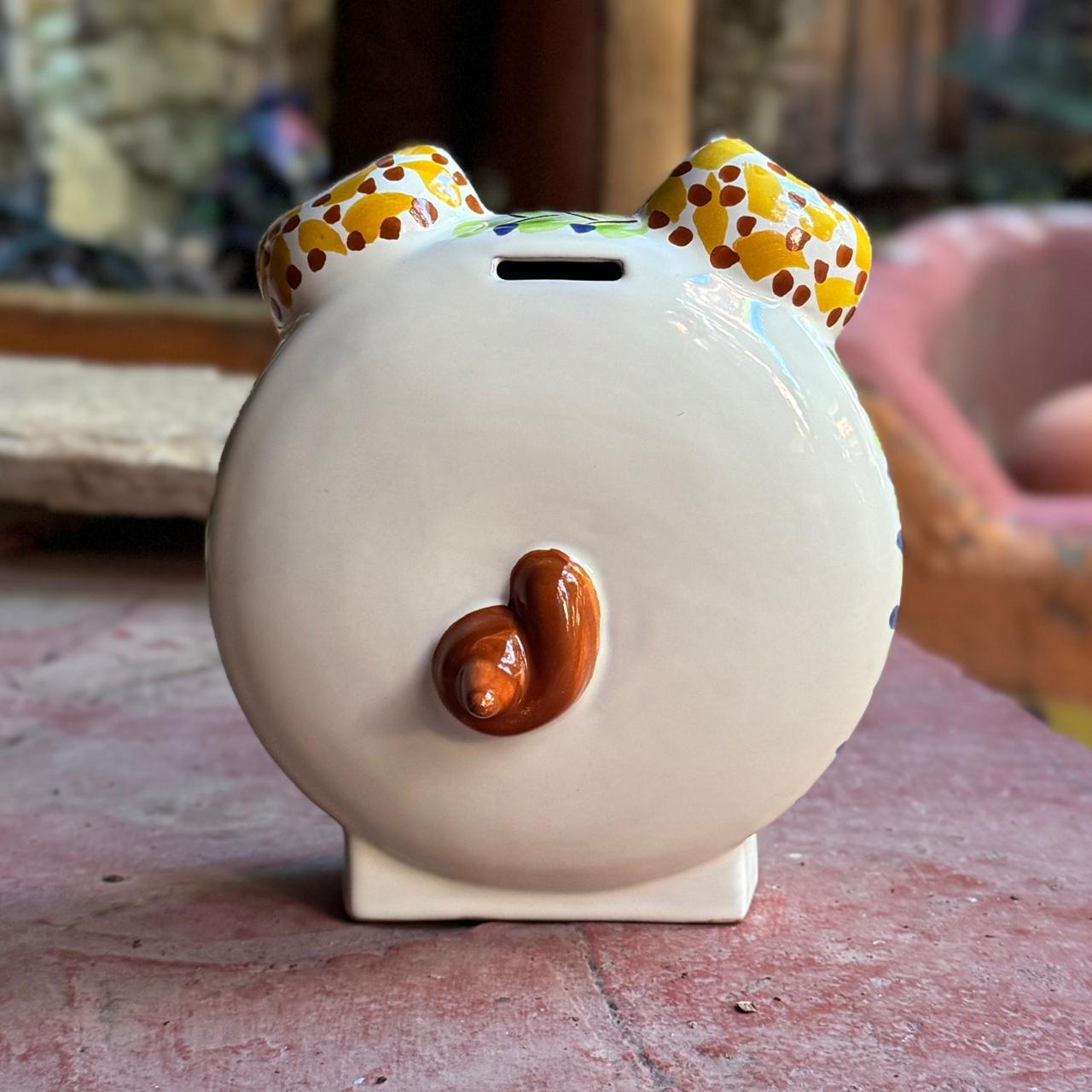Ceramic Pig Bank Multicolors Mayolica handcrafts Mexico – Gorky