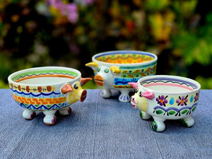 Piggy Molcajete Bowl Set of 3 Happy Borders