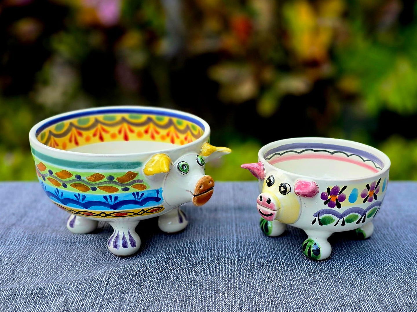 Piggy Molcajete Bowl Set of 2 Happy Borders