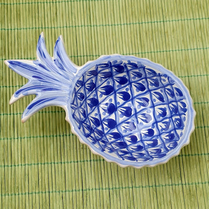 Pineapple Snack Bowl Blue and White