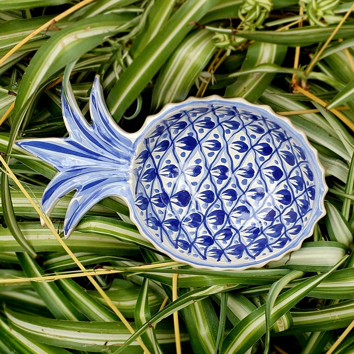 Pineapple Snack Bowl Blue and White