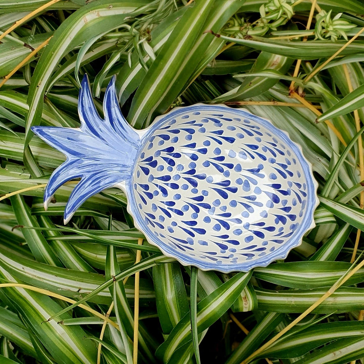 Pineapple Snack Bowl Blue and White