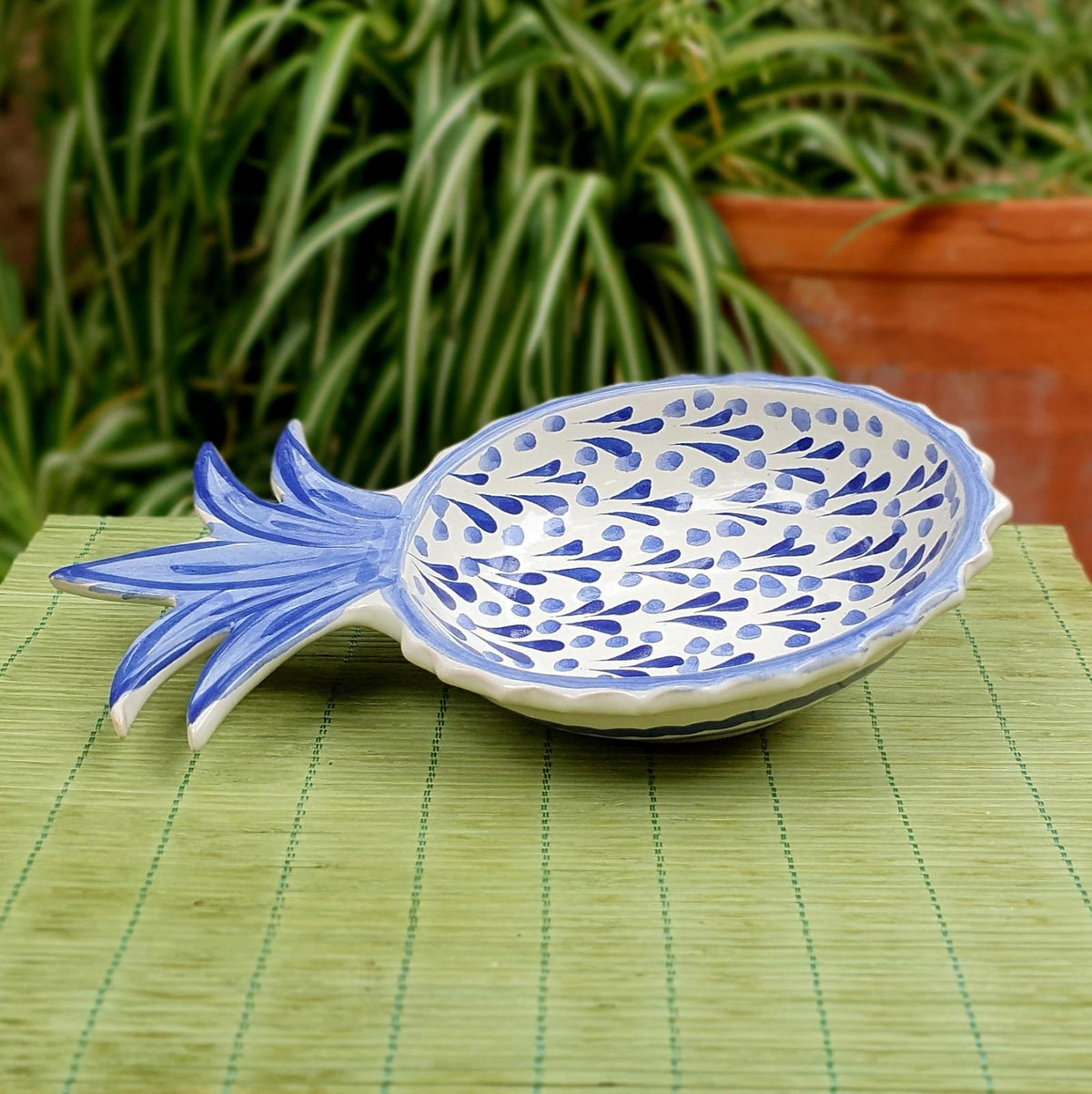 Pineapple Snack Bowl Blue and White