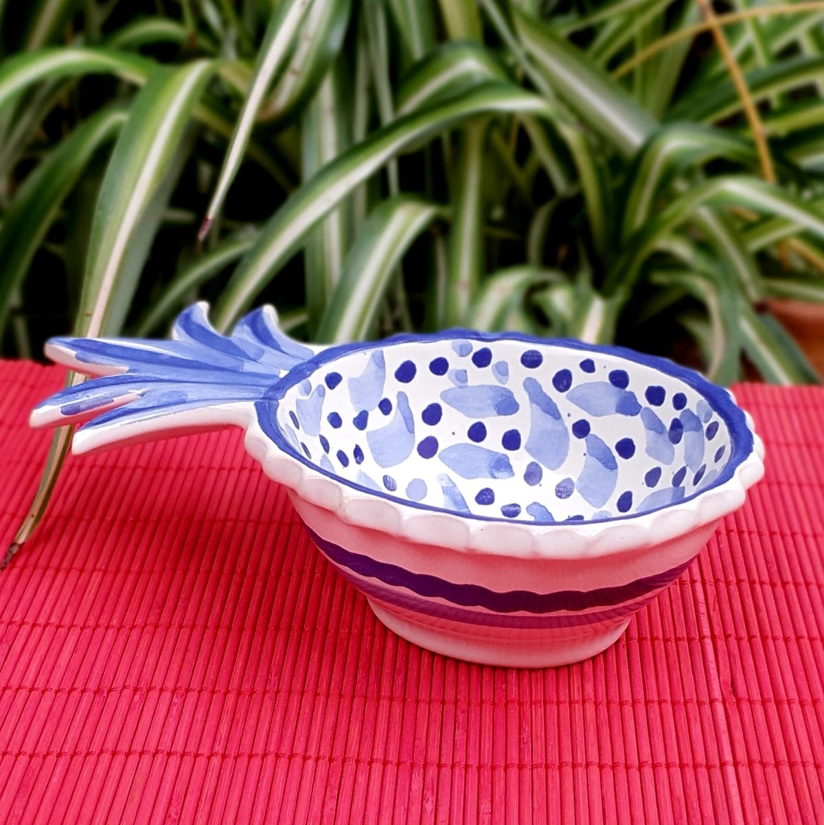 Pineapple Snack Bowl Blue and White