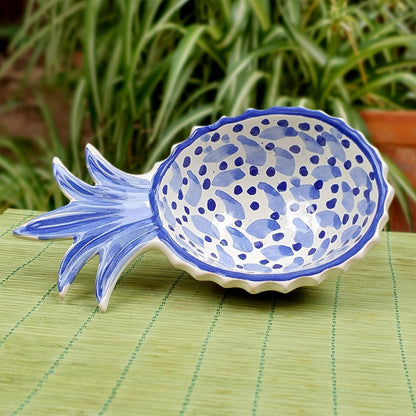 Pineapple Snack Bowl Blue and White